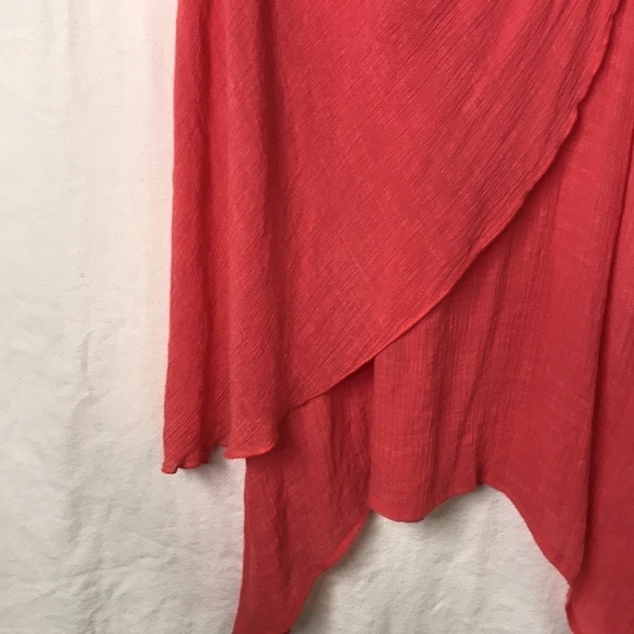 PAPILLON Women’s sleeveless Tunic Top Coral Tiered XL Lightweight Gauzy fabric - Picture 4 of 11